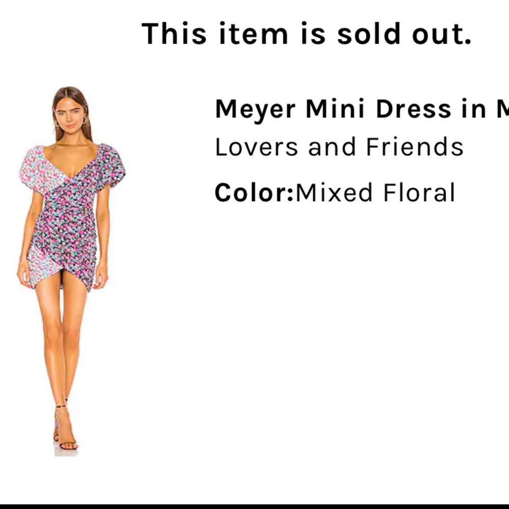 Lovers and Friends Meyer Mini Dress in Mixed Floral size xs - Picture 4 of 8